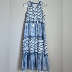 Tuckernuck Cleobella Organic Cotton Maxi Dress Hydrangea Boho India Print Small